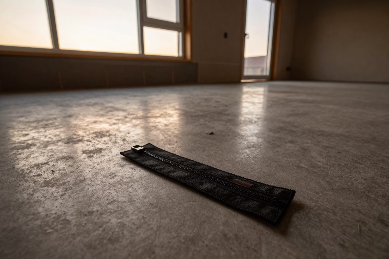 Yukon Mechanical Room Zipper Patch Kit in Honey Light in in a mechanical room under buildout in Yukon