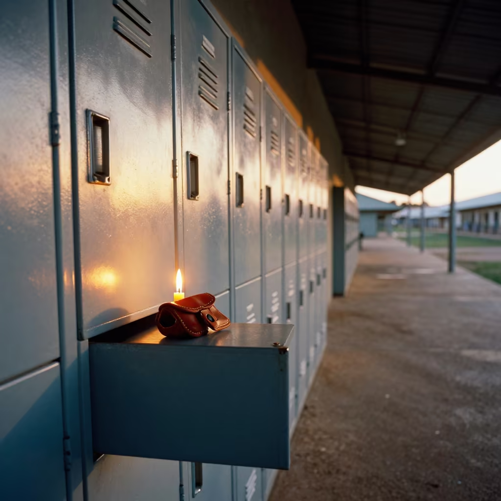 Zambian Barracks Key Pouch Golden Hour Readiness in inside a barracks corridor in Zambia