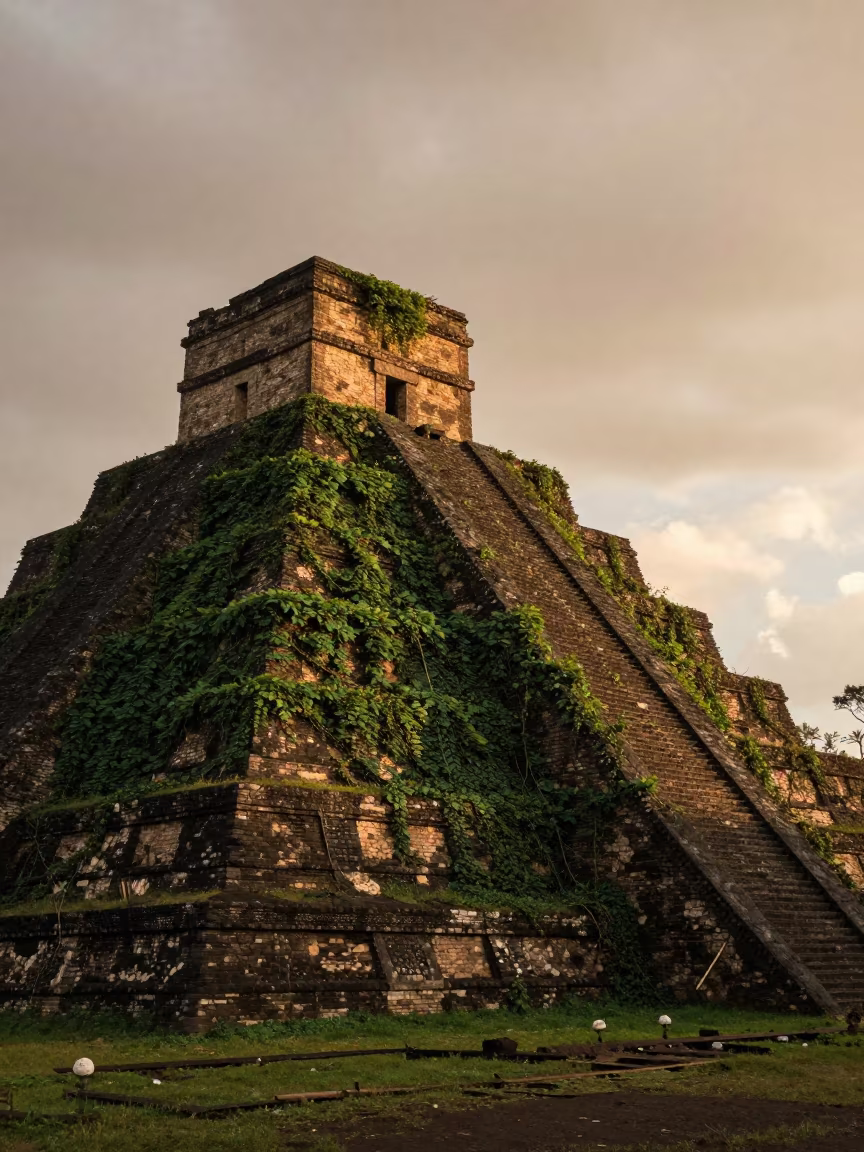 Ziggurat Ruin in South Sudan Vine Corridor in along a vine-choked corridor in South Sudan