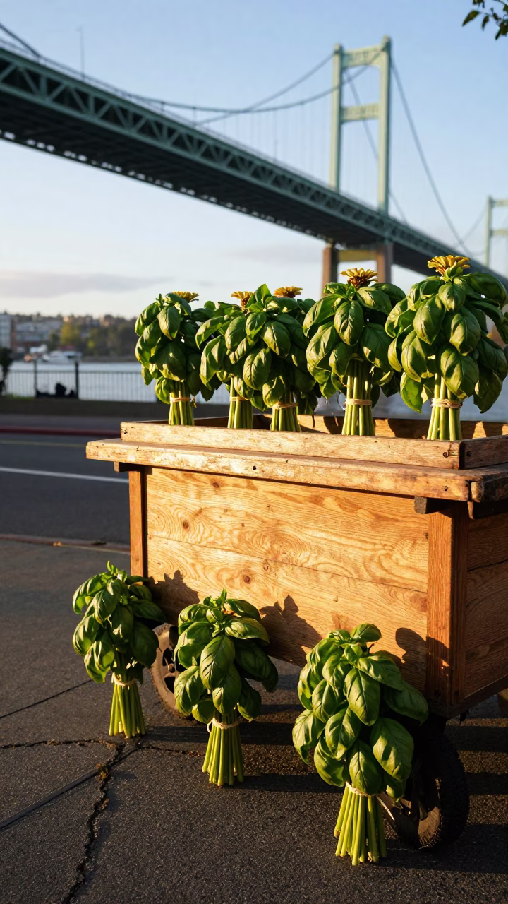Zinnias at Late Afternoon Light in Portland in in Portland, Oregon, United States