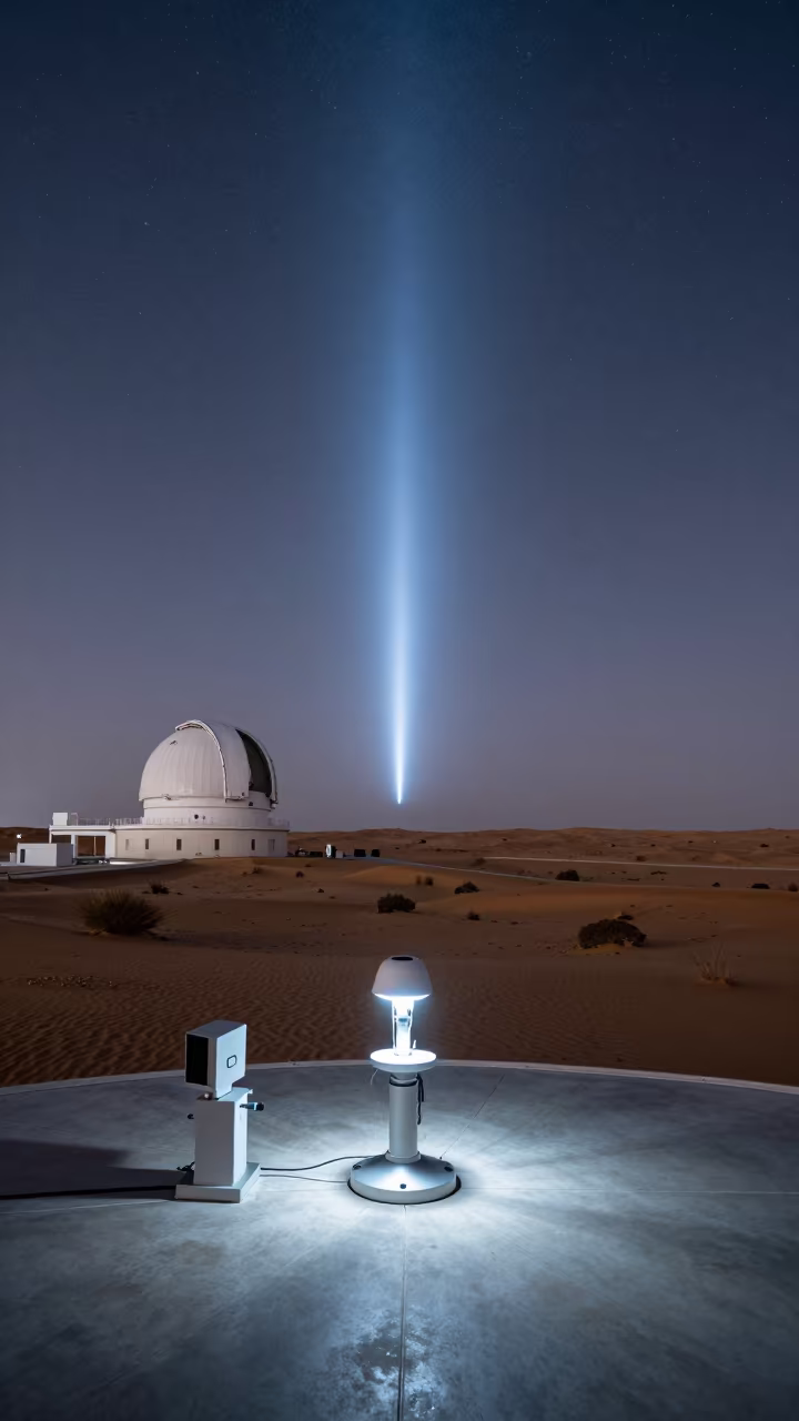 Zodiacal Light Cone Above Jeddah Observatory in at a remote field station in Jeddah